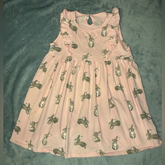 Other - Pink Dress with Bunny Design sz 140 cm. Peter Rabbit, Easter.